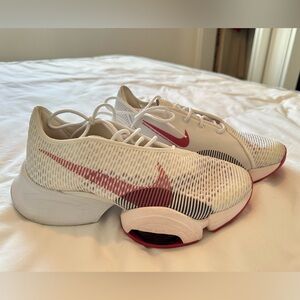 Nike White and Red Performance Sneakers